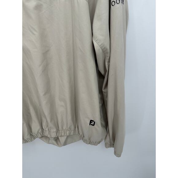 Footjoy Mens Pullover Windbreaker Size XL Tan Pockets Golf Casual Lightweight - Picture 4 of 10